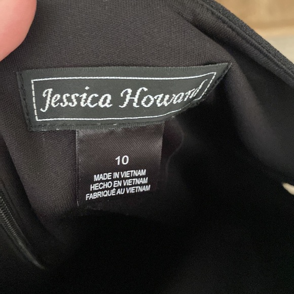 Jessica Howard little black dress 3/4 sleeve with ruffle detail - Picture 3 of 4